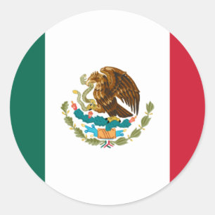 Mexicaanse vlag ronde sticker
