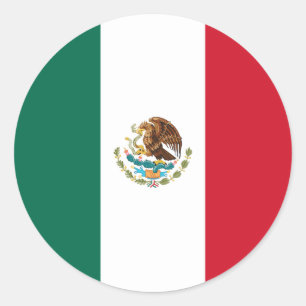 Mexicaanse vlag ronde sticker