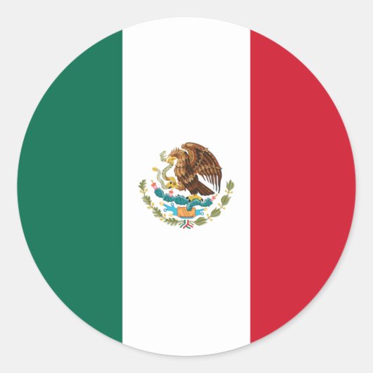 Mexicaanse vlag ronde sticker (Voorkant)