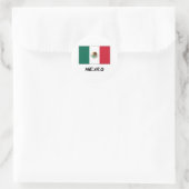 Mexicaanse vlag ronde sticker (Tas)