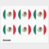 Mexicaanse vlag ronde sticker (Vel)