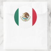 Mexicaanse vlag ronde sticker (Tas)