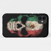 Mexicaanse vlag schedel op zwart Case-Mate iPhone case (Achterkant (horizontaal))