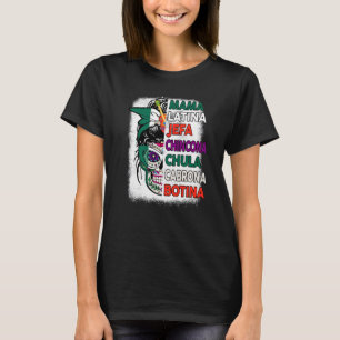 Mexicaanse vlag Sugar Skull Mama Jefa Mexico Dia D T-shirt