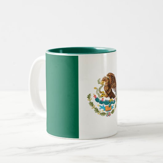 Mexicaanse vlag tweekleurige koffiemok (Voorkant links)