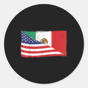 Mexicaanse Vlag Usa Amerikaanse Vlag Trots Mexico Ronde Sticker
