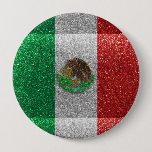 Mexicaanse vlag van Mexico, Latijnse Mode Bling Ronde Button 4,0 Cm