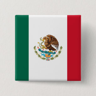 Mexicaanse vlag vierkante button 5,1 cm