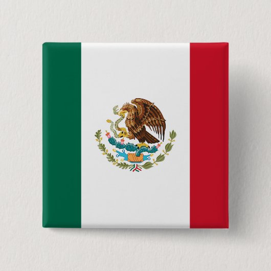 Mexicaanse vlag vierkante button 5,1 cm (Voorkant)
