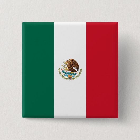 Mexicaanse vlag vierkante button 5,1 cm (Voorkant)