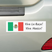 Mexicaanse vlag, Viva La Raza! Viva Mexico. Bumpersticker (Op auto)