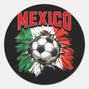 Mexicaanse vlag voetbal mexicaanse trots voetbal f ronde sticker