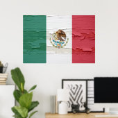 Mexicaanse vlag Weathered Paint Poster (Thuiskantoor)