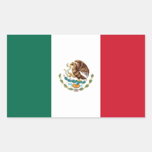 Mexicaanse vlaggen rechthoekige sticker (Voorkant)
