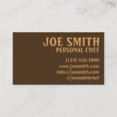 Mexicaanse voedingsenchiladas Personal Chef Cook F Visitekaartje (Achterkant)