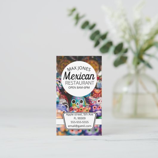 Mexicaanse voedingsmiddelensector drijft handel in visitekaartje (Staand voorkant)