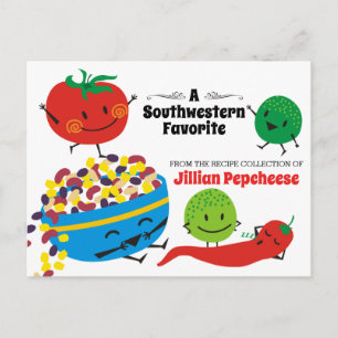 Mexicaanse voedselsalsa kookboekenkaart briefkaart