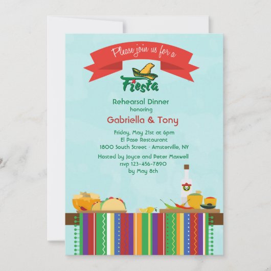 Mexicaanse voedseluitnodiging kaart (Voorkant)