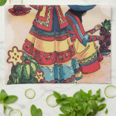 Mexicaanse vrouwelijke muuraan theedoek (Gevouwen)