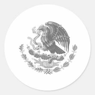 Mexicaanse wapenmantel ronde sticker