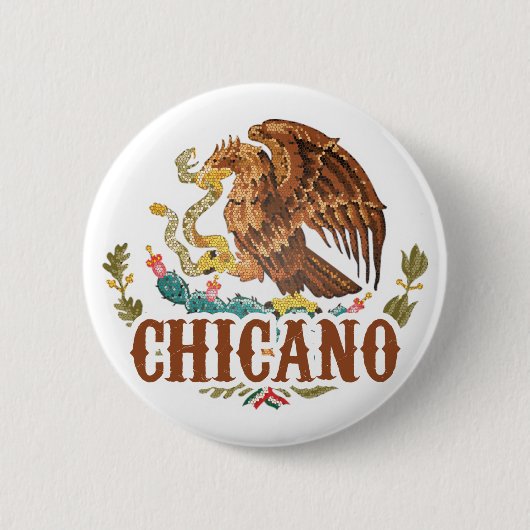 Mexicaanse wapenstilstand Chicano Ronde Button 5,7 Cm (Voorkant)