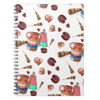 Mexicaanse warme chocolade Molinillo Whisk Pattern Notitieboek