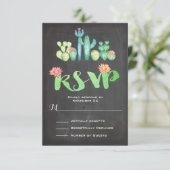 Mexicaanse Waterverf Cactus RSVP (Staand voorkant)