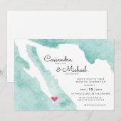 Mexicaanse Waterverf Map | Cabo | Bestemmingswedde Kaart (Voorkant / Achterkant)