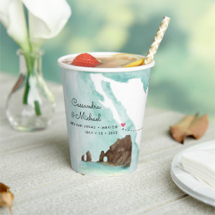 Mexicaanse Waterverf Map Cabo Bestemmingswedde Papieren Bekers