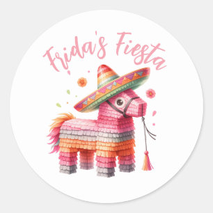 Mexicaanse Waterverf Piñata Sombrero Aangepaste na Ronde Sticker