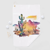 Mexicaanse waterverf woestijn zonsondergang golfhanddoek (Insitu)