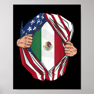 Mexicaanse wortels groeien VS Amerika Mexico Hart  Poster