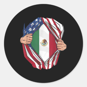 Mexicaanse wortels groeien VS Amerika Mexico Hart Ronde Sticker