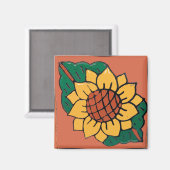 Mexicaanse zonnebloem Tile Magneet (Voorkant / Achterkant)