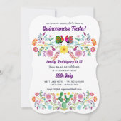Mexicain FIESTA Invitation Folk Fleurs N'IMPORTE Q (Devant)