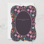 Mexicain FIESTA Invitation Folk Fleurs N'IMPORTE Q (Dos)