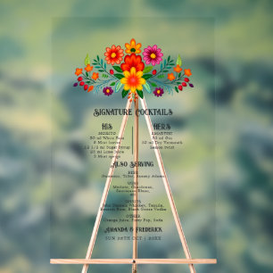 mexicaine Art folklorique Floral Signature Cocktai