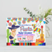 Mexicaine Fiesta Baby Shower Invitations Baby Boy (Debout devant)