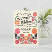Mexicaine Fiesta Folkart Floral invitations de mar (Debout devant)