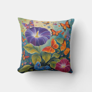 Mexicaine Morning Glory & Butfly Carré Coussin