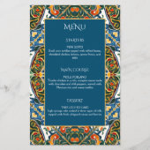 mexicaine Talavera menu de mariage turquoise (Devant)