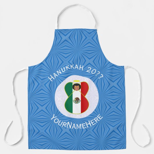 Mexican Angel Hanukkah Flag Personalized Large Schort (Voorkant)