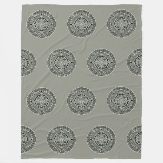 Mexican Aztec Sun Stone Mayan Calendar 1 Fleece Deken (Voorkant)