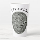 Mexican Aztec Sun Stone Mayan Calendar 1 Latte Mok (Voorkant)