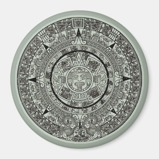 Mexican Aztec Sun Stone Mayan Calendar 1 Magneet (Voorkant)