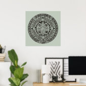 Mexican Aztec Sun Stone Mayan Calendar 1 Poster (Thuiskantoor)