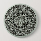 Mexican Aztec Sun Stone Mayan Calendar 1 Ronde Button 4,0 Cm (Voorkant)