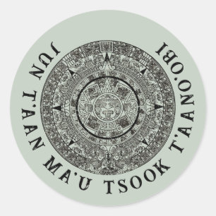 Mexican Aztec Sun Stone Mayan Calendar 1 Ronde Sticker