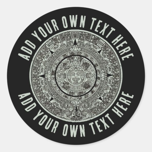 Mexican Aztec Sun Stone Mayan Calendar 1 Ronde Sticker (Voorkant)