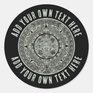 Mexican Aztec Sun Stone Mayan Calendar 1 Ronde Sticker